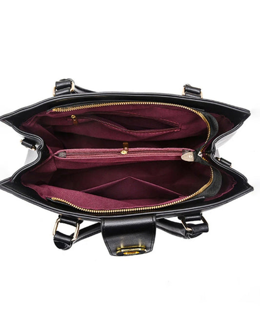 Cartera espaciosa con cierre en cremalerra