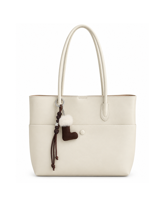 Cartera grande con colgante decorativo