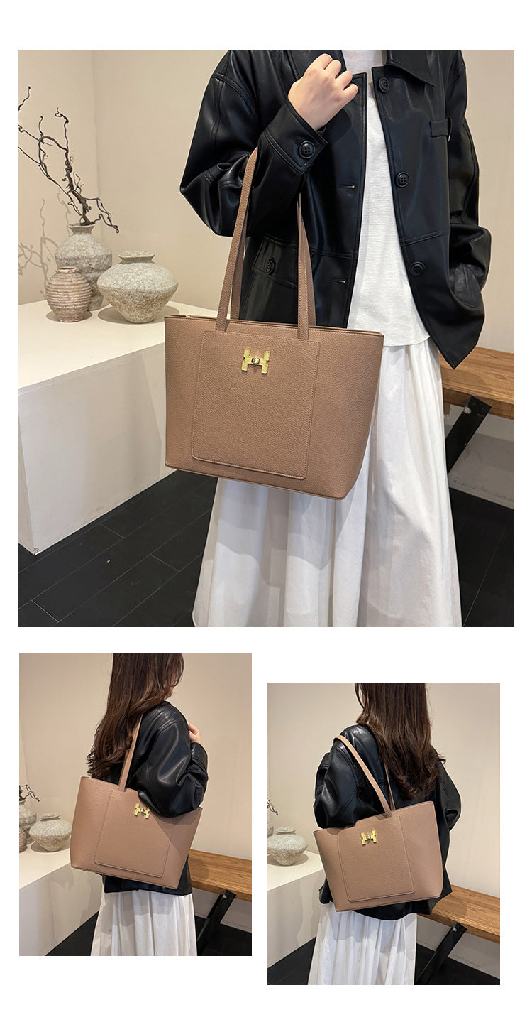 Bolso tote con bolsillo frontal
