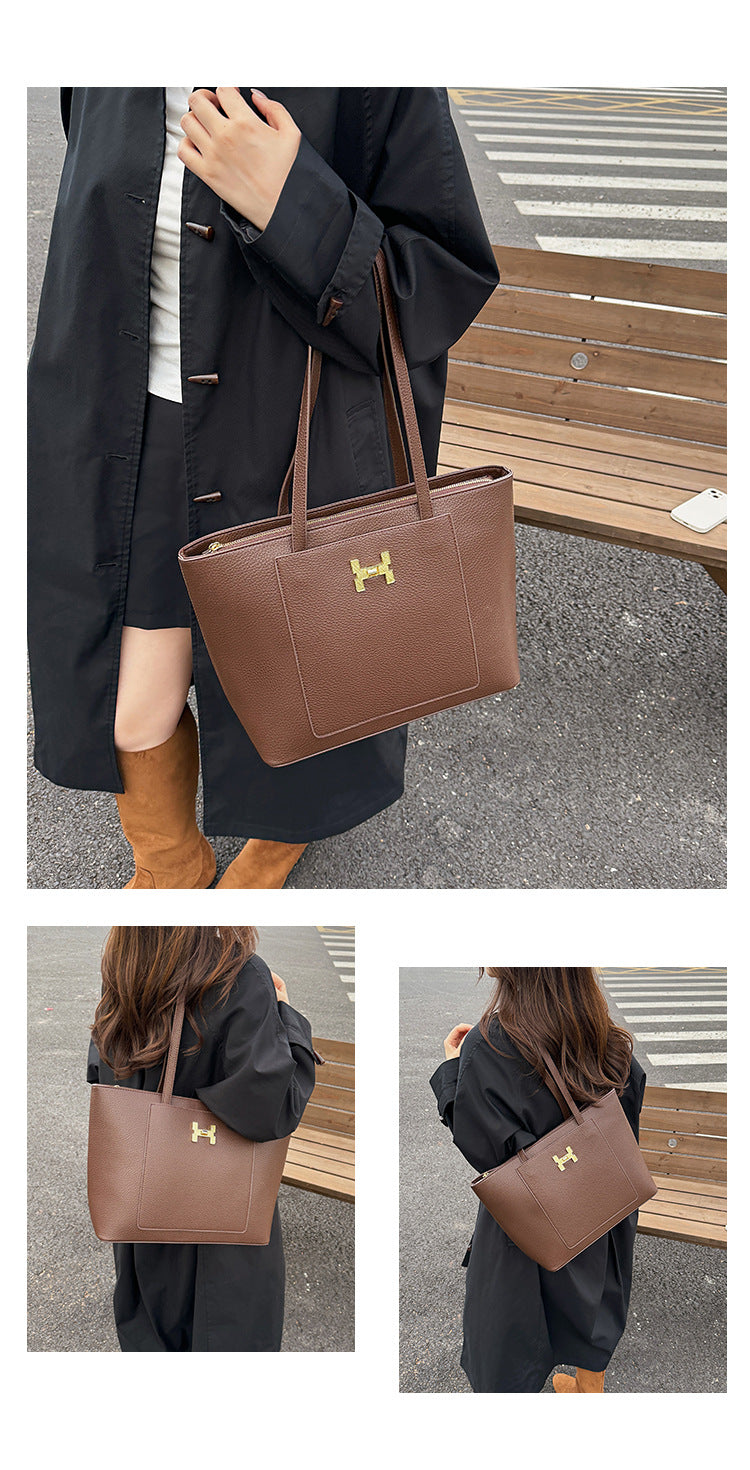Bolso tote con bolsillo frontal