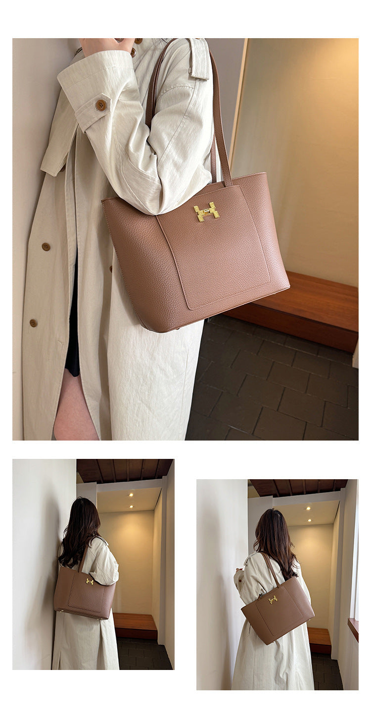 Bolso tote con bolsillo frontal