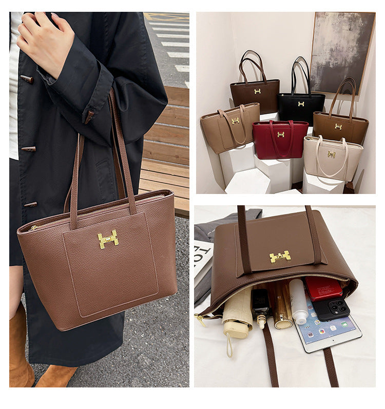 Bolso tote con bolsillo frontal