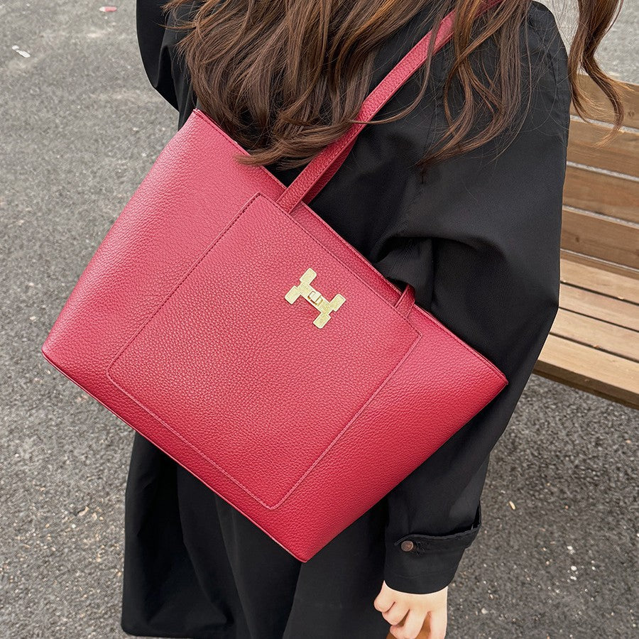 Bolso tote con bolsillo frontal