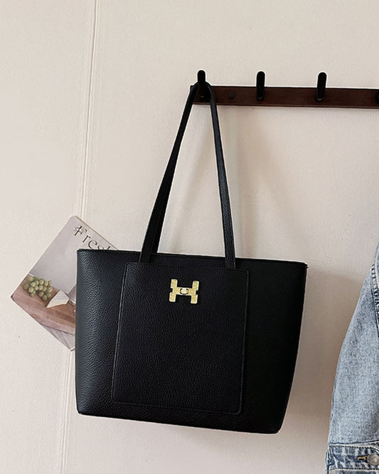 Bolso tote con bolsillo frontal
