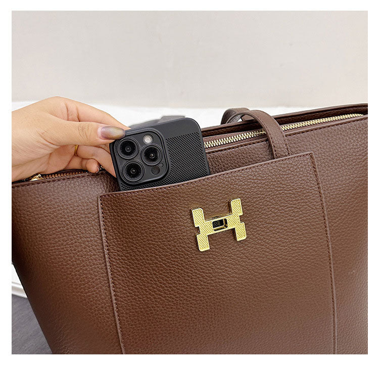 Bolso tote con bolsillo frontal