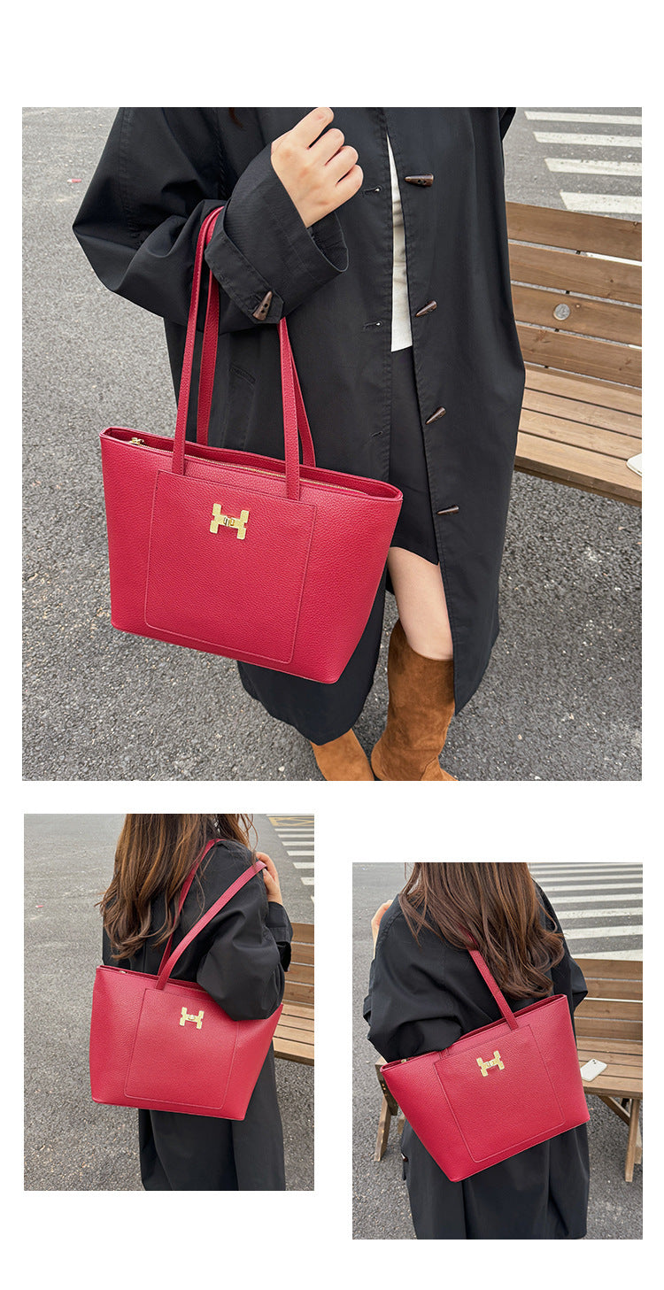Bolso tote con bolsillo frontal