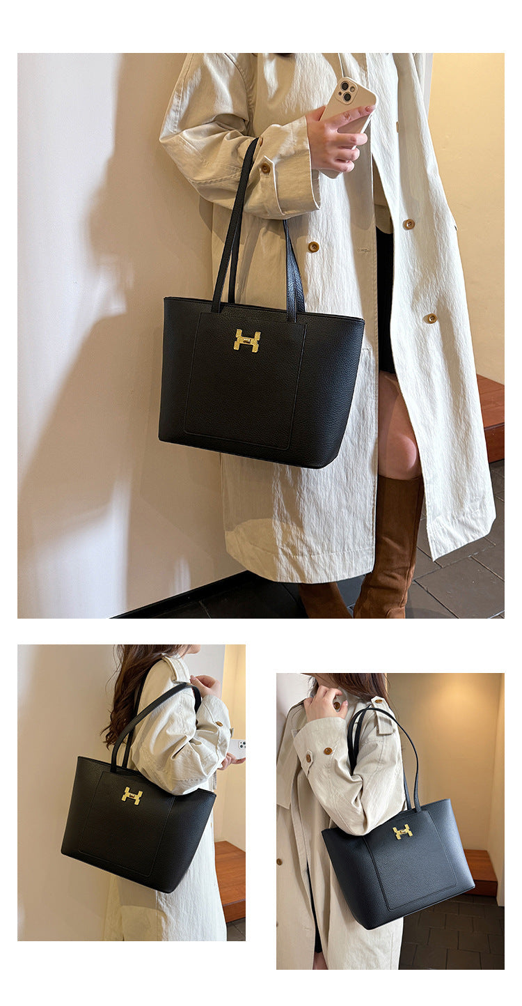Bolso tote con bolsillo frontal