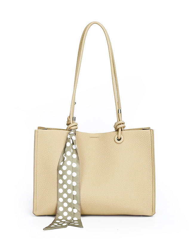 Black Friday • Cartera Tipo Tote de Asas Largas con Pañuelo Decorativo y Estuche Interno removible  – Diseño Texturizado y Práctico