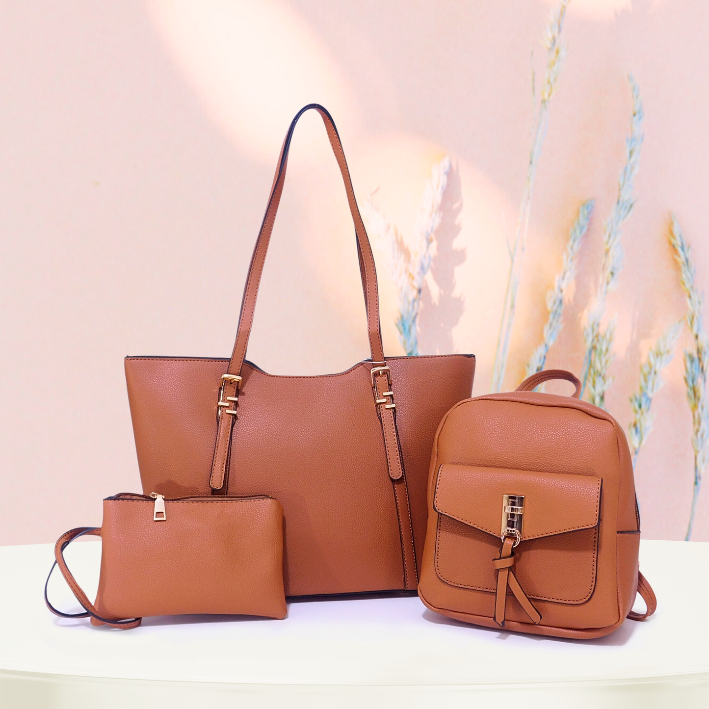 Combo tres piezas, mochila mini y sobre