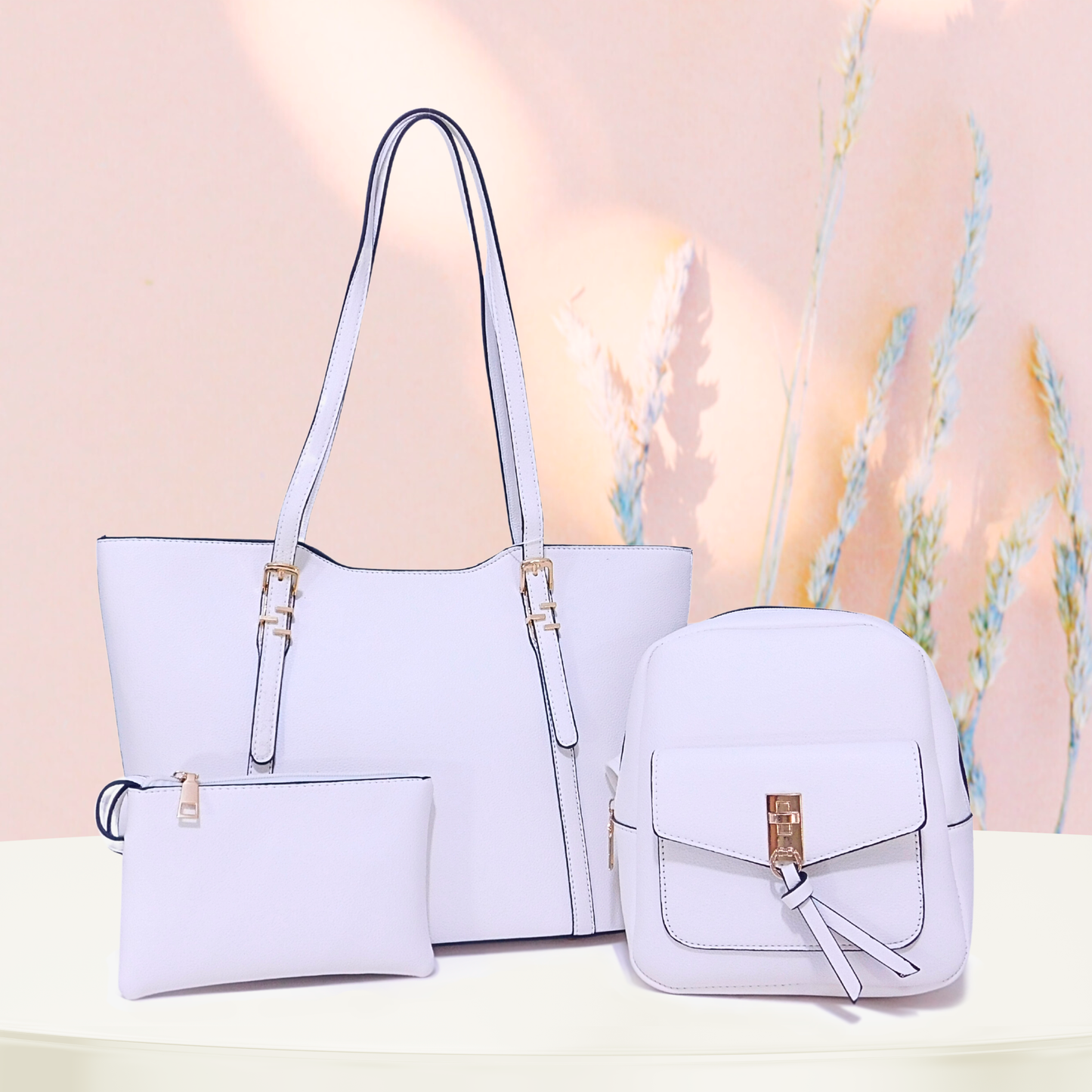 Combo tres piezas, mochila mini y sobre