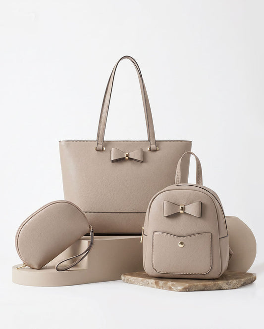 Combo 3 piezas: bolso tote, mochila pequeña y bolsillo libre