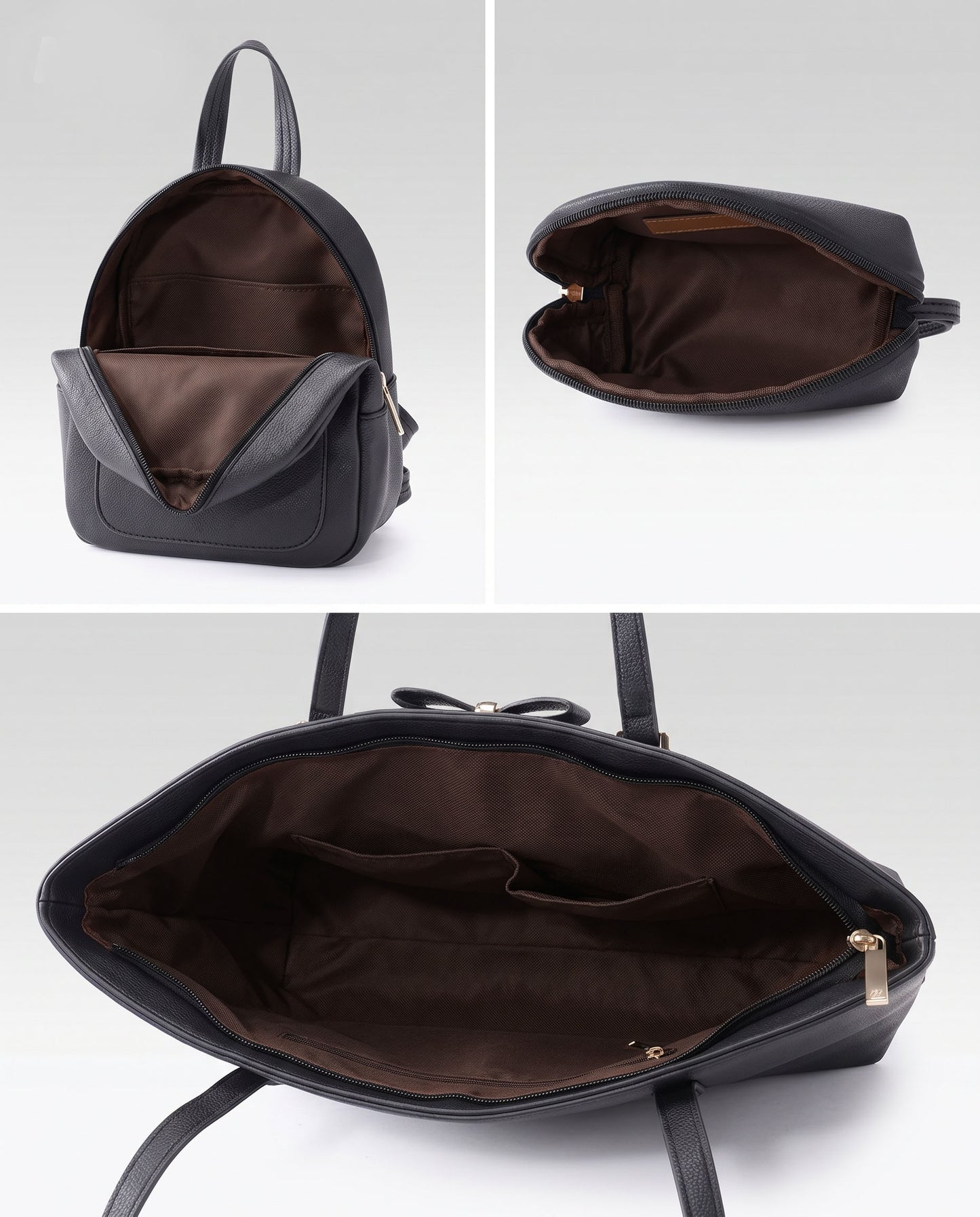Combo 3 piezas: bolso tote, mochila pequeña y bolsillo libre