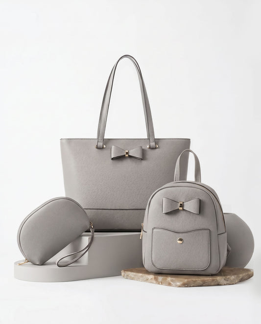 Combo 3 piezas: bolso tote, mochila pequeña y bolsillo libre