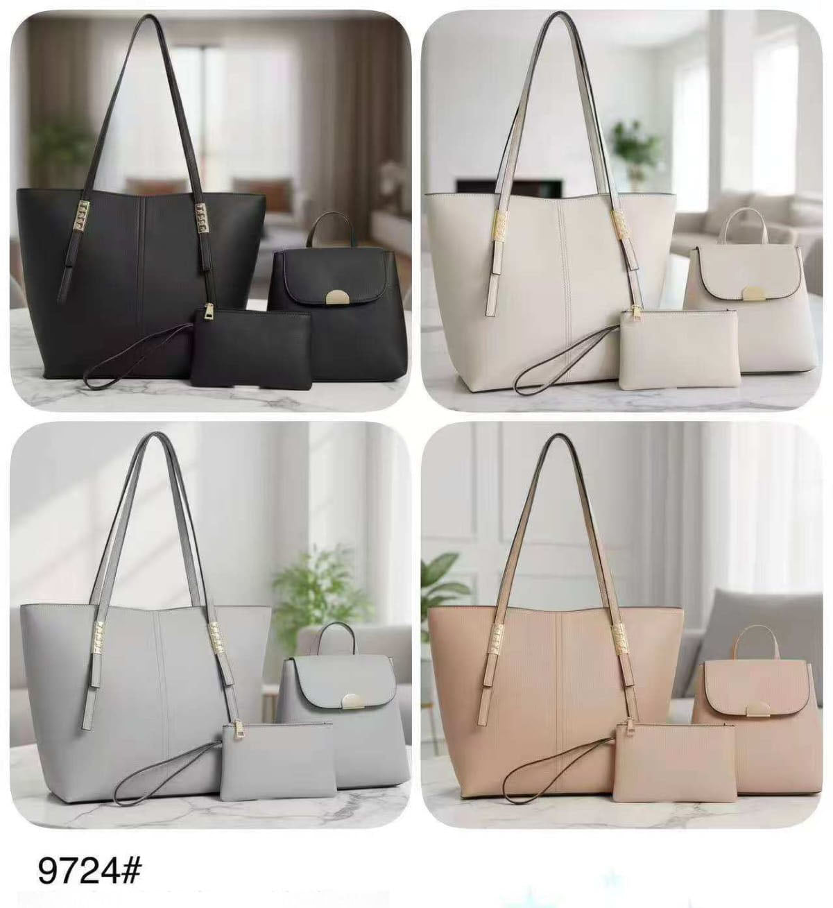 Combo 3 piezas: bolso tote, mochila pequeña y bolsillo libre