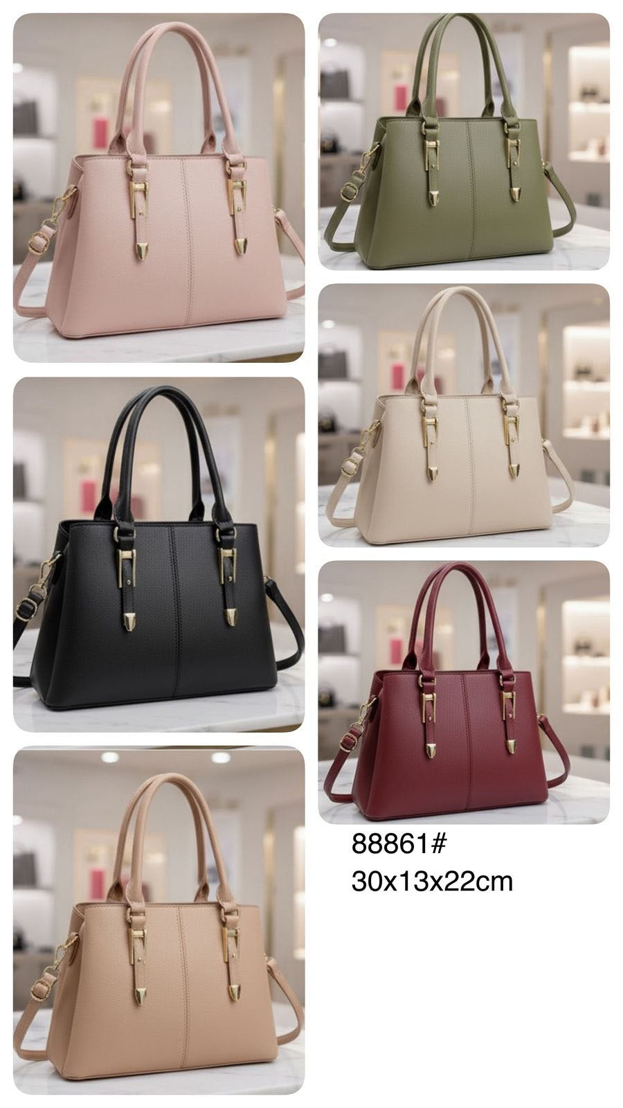 Caretra mediana con detalles en dorado