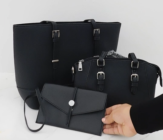 Combo 3 piezas, cartera tipo bolso, mini cartera y sobre libre