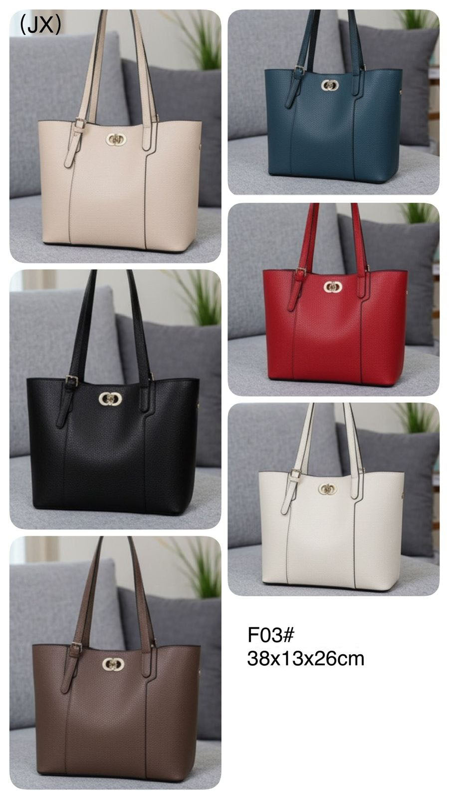 Bolso tote con cierre en broche y zipper