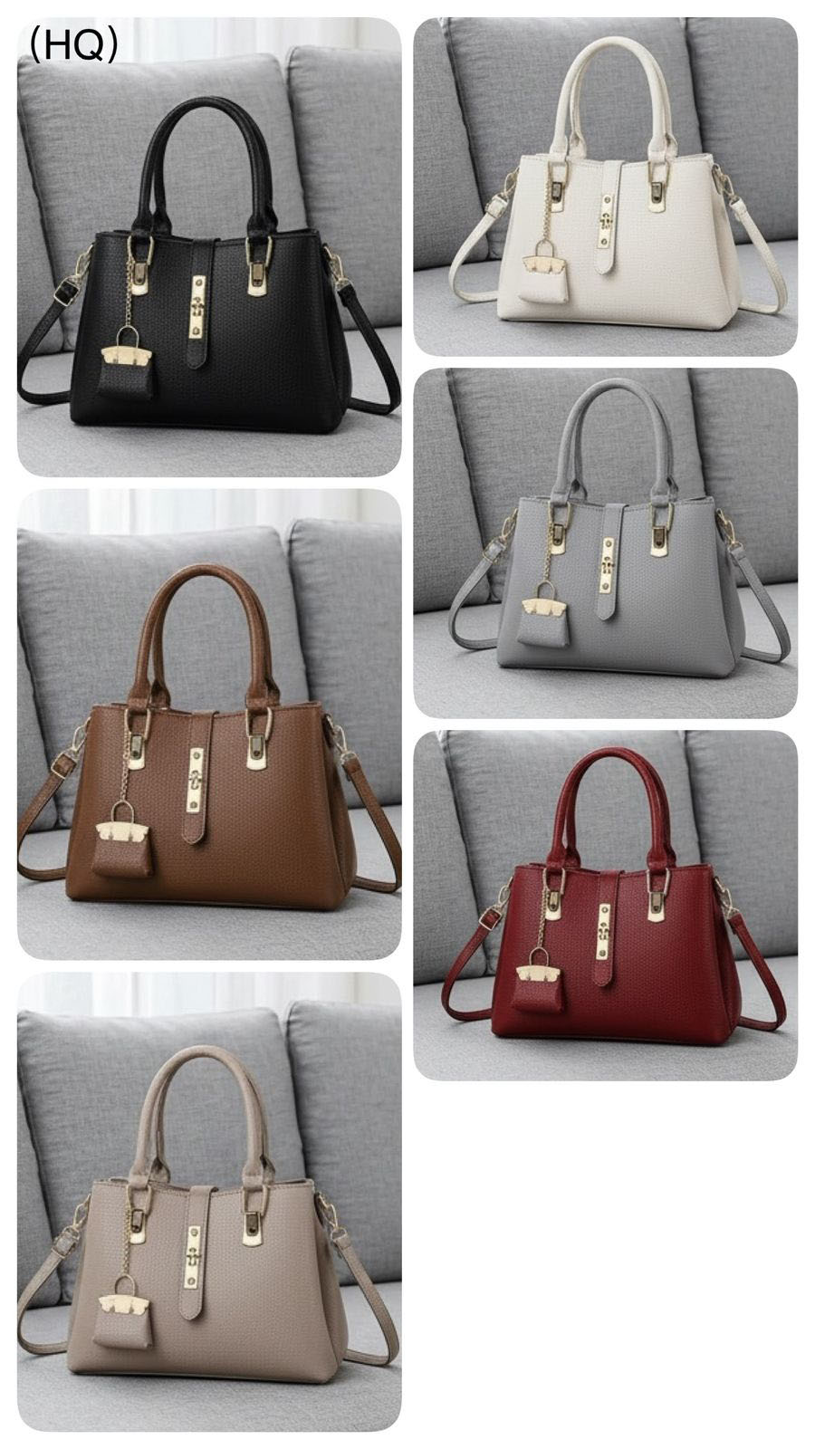 Cartera tipo satchel con textura granulada y detalles dorados