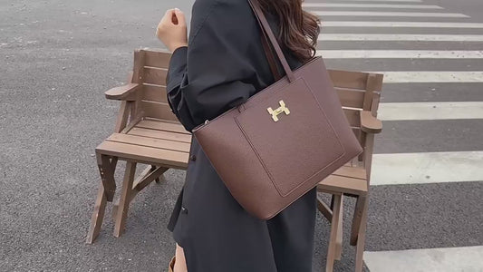 Bolso tote con bolsillo frontal