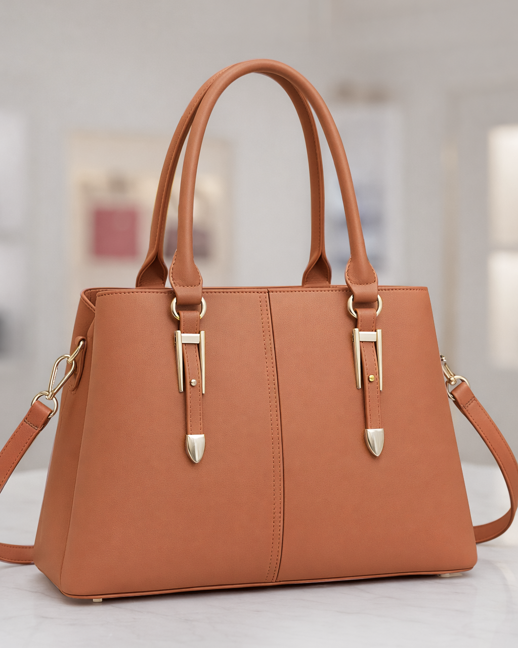 Caretra mediana con detalles en dorado